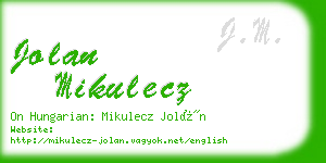 jolan mikulecz business card